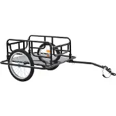 vidaXL Fietstrailer 130x73x48,5 cm staal zwart