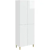 vidaXL Kast Set 2 st Hoogglans Wit Bewerkt hout