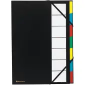 Exacompta 6x Sorteermap Harmonika OrdonatorSorteermap met uitrekbare rug en elastosluiting - 7 Indelingen - Zwart - 55321E