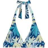 Marc O'Polo Bikinitop ' Bohemian Leaf ' donkerblauw / lichtgroen
