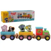Jouéco Woezel & Pip - Houten Treinset - Figuren - Multi kleuren