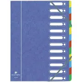 Exacompta 6x Sorteermap HARMONIKA met uitrekbare rug en uitgesneden vensters - 12 indelingen - Blauw - 55122E