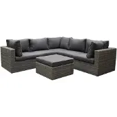AVH-Collectie Rio hoek loungeset 6 delig antraciet wicker
