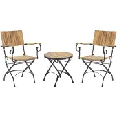 Beliani LASCARI - Bistroset - Lichtbruin - Acaciahout