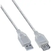 InLine 34603 USB 2.0 verlengkabel, mannelijke/vrouwelijke connector, type A, transparant, 3 meter