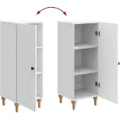 vidaXL Dressoir Wit 33 x 34,5 x 90 cm Bewerkt hout