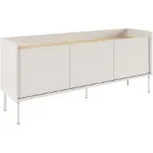 Selsey Tovi - Tv-meubel met 3 deuren, 140 cm, Wit / Eikenhoutlook