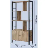 Vasagle Boekenkast met 4 planken, Eiken bruin + zwart