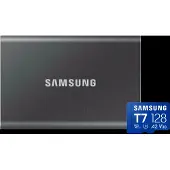 Samsung T7 Portable SSD 2TB Grijs + MicroSDXC T7 128GB 170MB/s