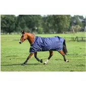 Bucas Deken Freedom Turnout High Neck 150gr Donkerblauw-zilver - 155/208