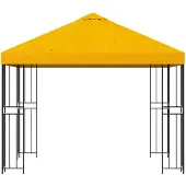 vidaXL Prieel 3 x 3 m Geel Polyester en Staal 190 gsm