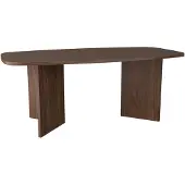 Selsey Piano – Rechthoekige eettafel met afgeronde hoeken, 190 cm, houtlook noten Wisconsin