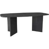 Selsey Piano – Rechthoekige eettafel met afgeronde hoeken, 190 cm, houtlook es zwartgrijs