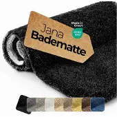 Eterea Cosmesi Naturale etérea Jana antislip badmat Zwart 50x80 cm shaggy hoogpolig