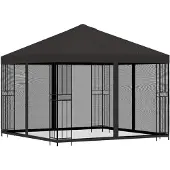 vidaXL Tuin gazebo met zijwanden 3 x 3 m Antracietkleurig