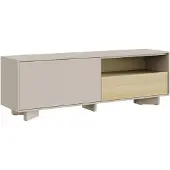 Selsey Distria – TV-meubel met lade kasjmiergrijs / eikenlook, 140 cm