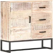 vidaXL Dressoir 73x30x75 cm massief acaciahout wit