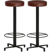 vidaXL Barkrukken 2 st 76 cm echt leer