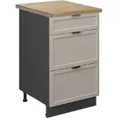 Vicco Keukenonderkast Fame-Line, GrijsBeige/Antraciet, 50 cm, WB Eik