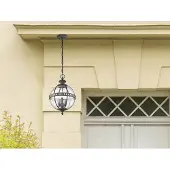 Kichler Halleron buiten hanglamp in Victoriaanse stijl, alu / grijs / zink, Glas, Antiek