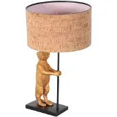 Steinhauer Zwarte tafellamp Animaux met kurk kapje Ø30cm