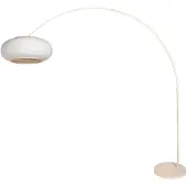 Steinhauer Booglamp zandbruin Silva Alba met witte kap Ø60cm