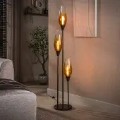 Lyora Glazen vloerlamp Cocoon 3x E27 - 168cm - fading glas