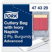 Tork 474329 bestekzakje burgundy met 2-laags cream servet 500 stuks (474329)