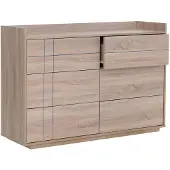 Mendler Commode -P44, dressoir, 6 laden met push-to-open-functie, MDF 83x120x40 cm ~ Sonoma-eikenlook
