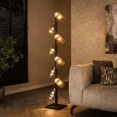 Lyora Vloerlamp Cylinder met smoke en amber glas
