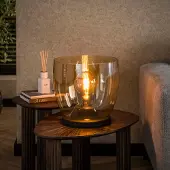 Lyora Vloerlamp amber glas UP Ø 33cm - 32cm hoog