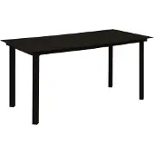 Syfax Tuintafel 150x80x74 cm staal en glas zwart