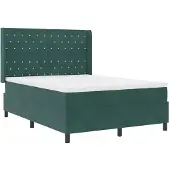 vidaXL Boxspring bed met hoofdeinde Donkergroen 140 x 200 cm Fluweel