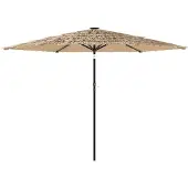 vidaXL Parasol met stalen paal 288x288x225 cm bruin