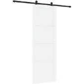 vidaXL Schuifdeur Wit en zwart 83 x 232 cm Massief grenenhout
