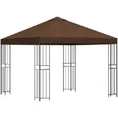 vidaXL Prieel 3 x 3 m Bruin Polyester en Staal 190 gsm