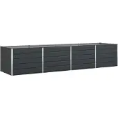 vidaXL Plantenbak Antraciet 385 x 100 x 75 cm Gegalvaniseerd staal