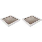 Torribaly 2X Vierkante Fotolijst van Dik Dennenhout (Wit, 8 Inch)