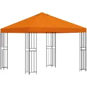 vidaXL Prieel 3 x 3 m Oranje Polyester en Staal 190 gsm