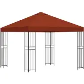 vidaXL Prieel 3 x 3 m Terracotta Polyester en Staal 190 gsm
