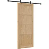 vidaXL Schuifdeur Naturel en Zwart 86 x 211 cm Massief grenenhout