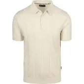 Barbour Polo crème normale fit 3 knoopjes met boord