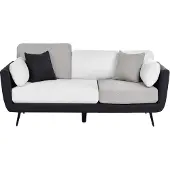 Beliani BOLGA - Driezitsbank - Zwart/Wit - Polyester