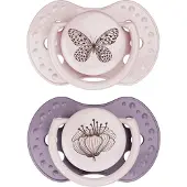 Difrax Dynamic Fopspeen 0-3M Botanic Pink / Purple 2 stuks