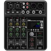 Jojomino 4-Kanaals Audiomixer 48V Fantoomvoeding USB Studio-Geluidsmixers DJ-Console Mixen voor Karaoke