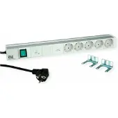 Bachmann 19" 1U 5xCEE7/3 1xswitch 1xGVS-Plus 2,0m CEE7/7