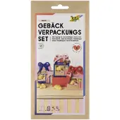 Folia gebaksverpakkingsset BAKERY, 6 bodembeutel, 6 opstellers, chenilledraad