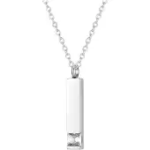Yehwang Graveerbare As Ketting met Steentje Zilver