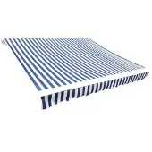 vidaXL Vervangingsdoek voor luifel 380x295 cm polyester blauw en wit