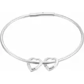 Yehwang Bangle met 2 Hartjes Goud
